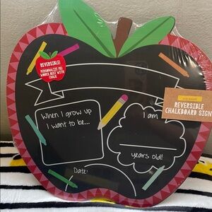 Apple Shaped Reversible Chalkboard Sign